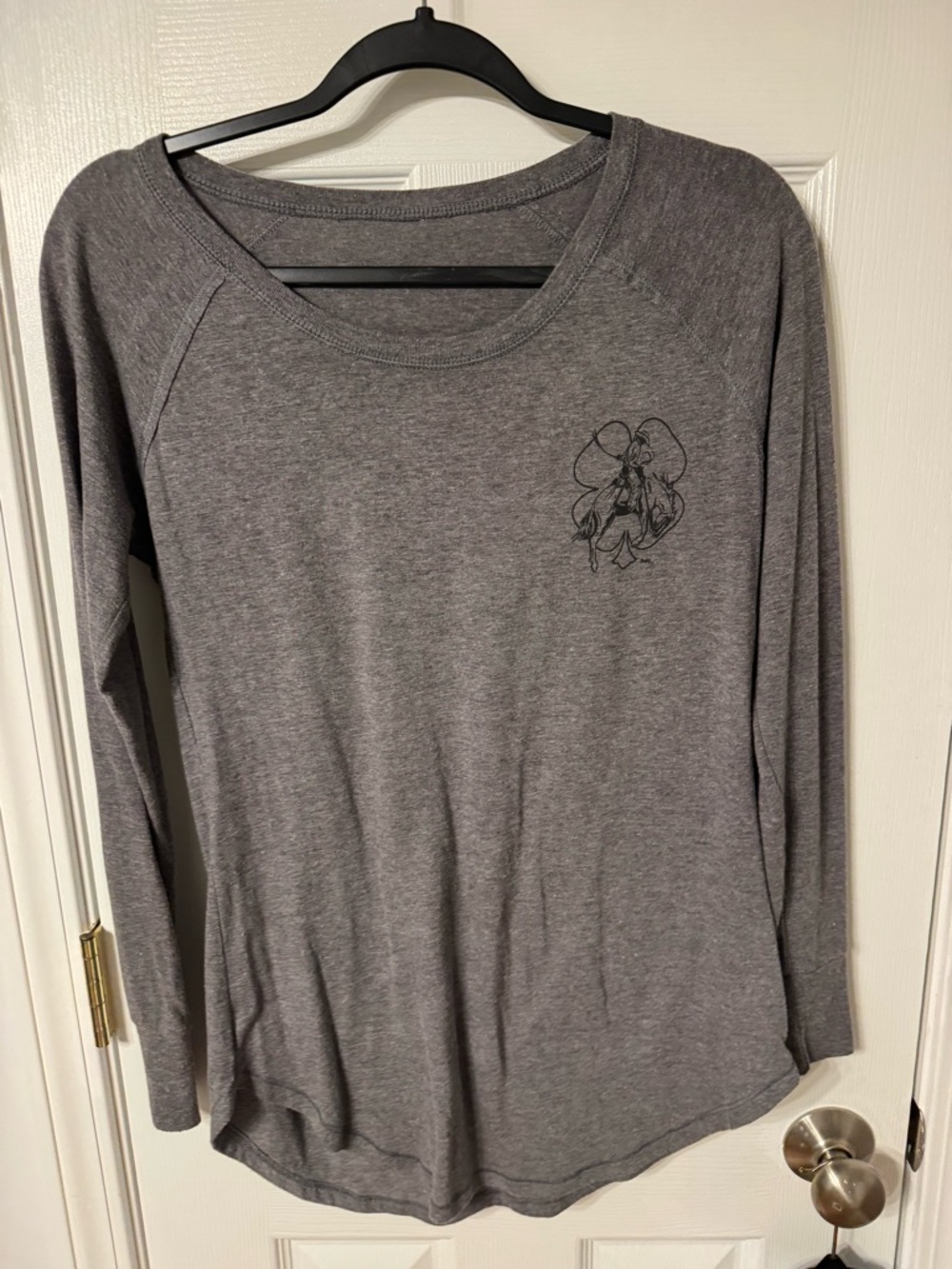 Women's Long Sleeve Crewneck Tee - Gray